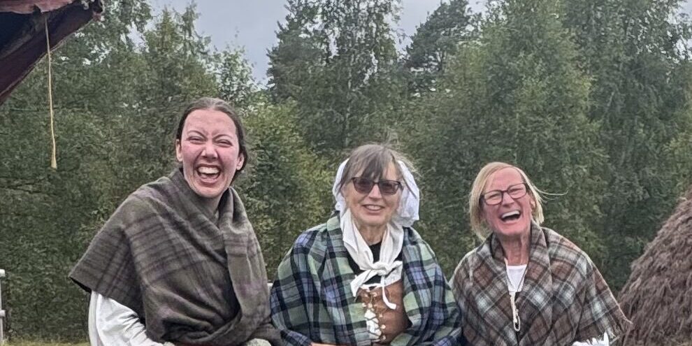 Kathryn, Sharon, & Kaz at the Highland Folk Museum.